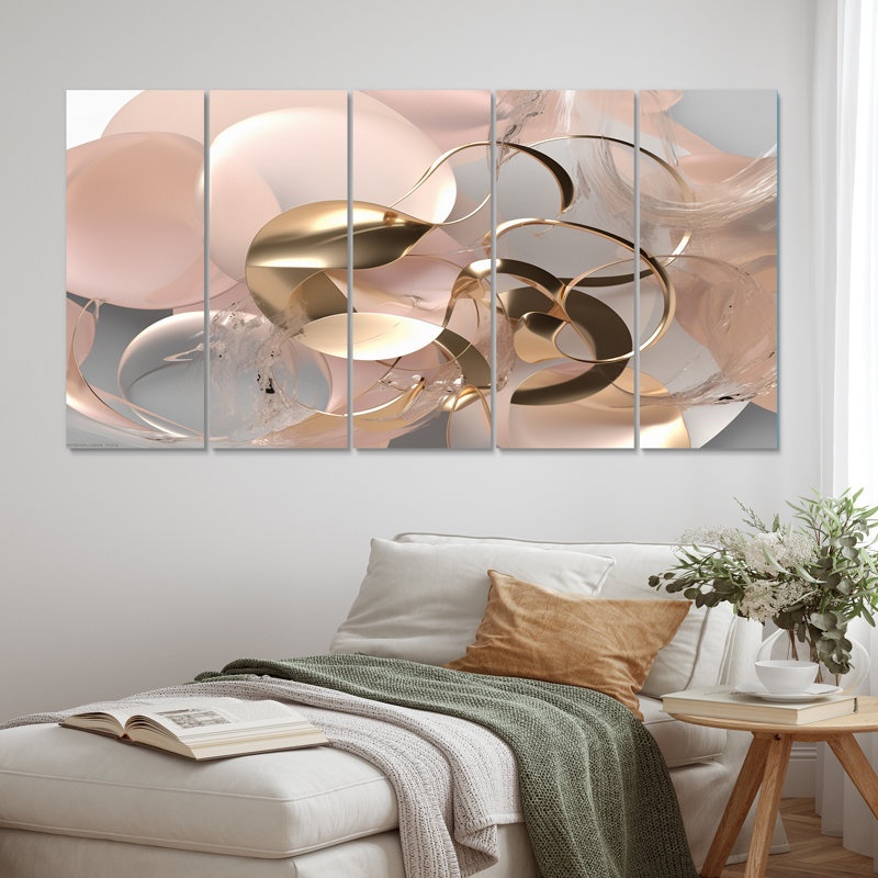 Liquide Art or et effervescence rose 5 pièces