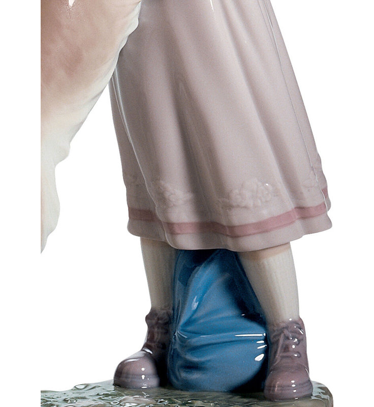 Eloquent Porcelain Family Figurine: Mother, Daughter, and Baby