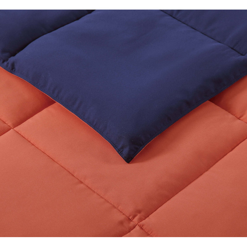 Full Red and Gray Reversible Microfiber Comforter Set