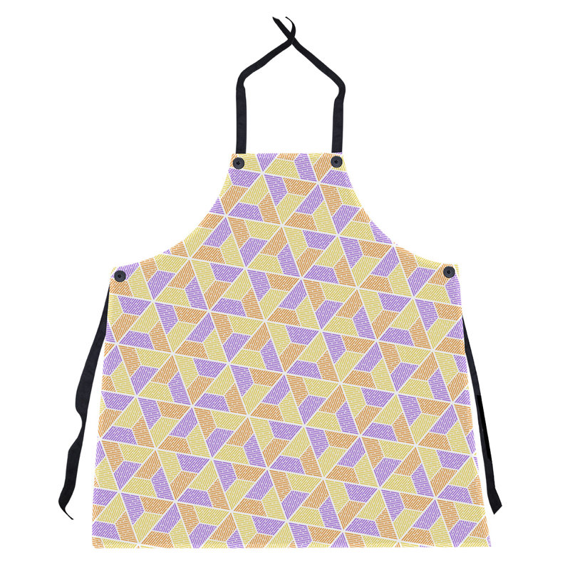 Tablier trapézoïdal, Jaune / mauve / orange