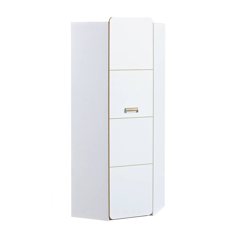 Oriyana 1 Door Manufactured Wood Wardrobe, White Matt/Oak Nash
