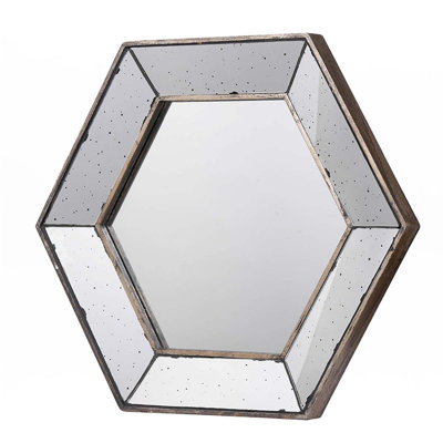 Miroir mural hexagonal, miroir décoratif