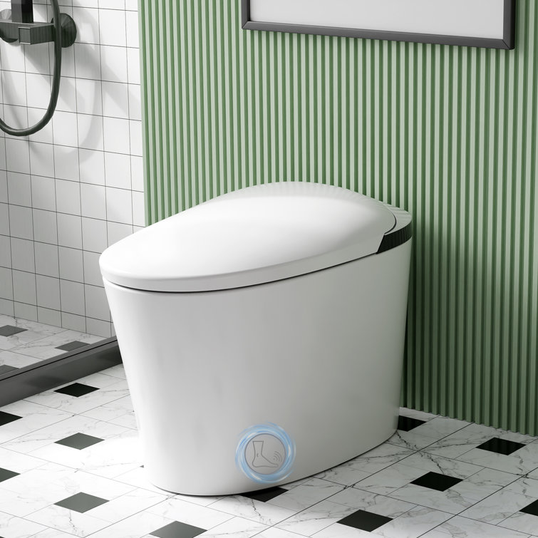 Smart  Bidet Toilet,Foot Sensor Operation,Dual Auto Flush,Heated Bidet Seat, Night Light
