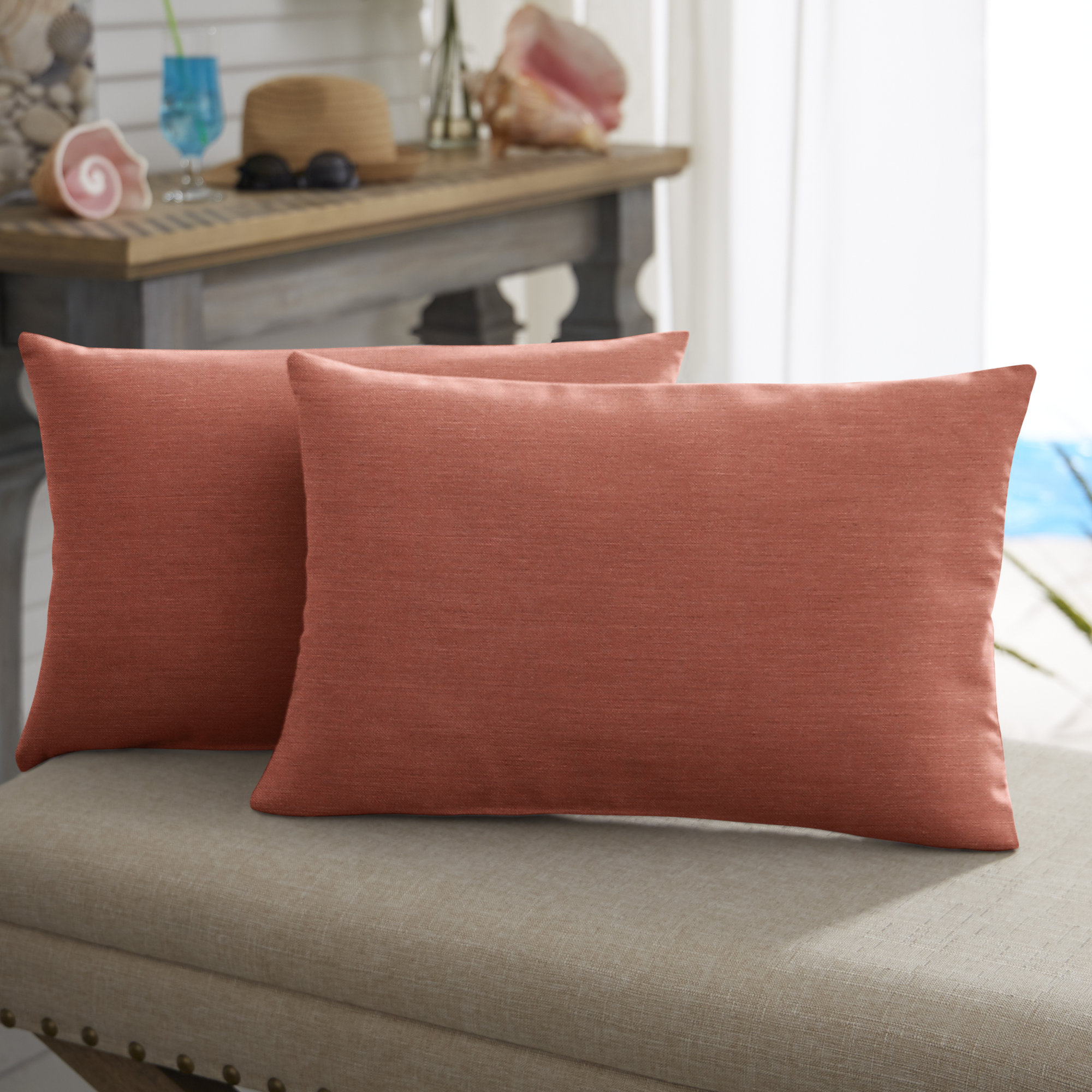 Easton Sunbrella® Indoor/Outdoor Lumbar Throw Pillow, 14" x 24", Cast Silver