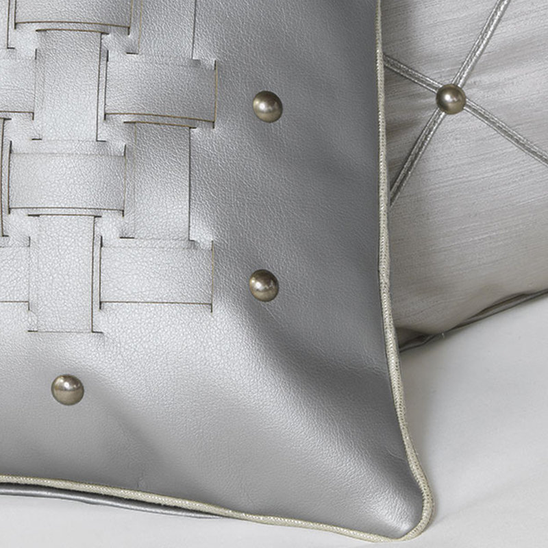 Klein Faux Leather Fabric, Sterling