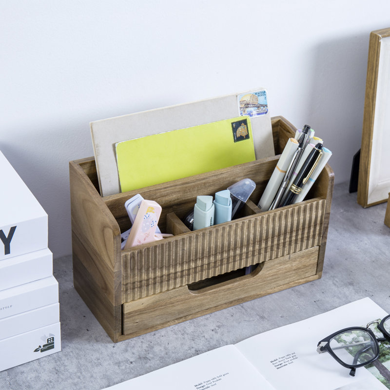 Solid Wood Desk Organiser
