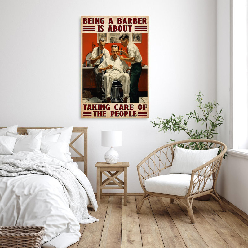 «Being A Barber» - 1 pièce, impression rectangulaire, H 36 po x l 24 po x P 1,25 po