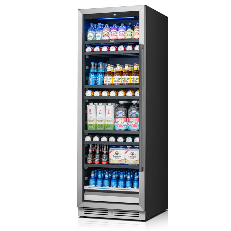Refroidisseurs et refroidisseurs de boissons encastrés 428L avec porte battante gauche, cadre en acier inoxydable et porte en verre double