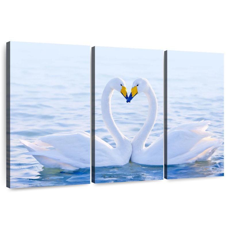 Couple de cygnes amoureux Brampt, H 42 po x l 65 po