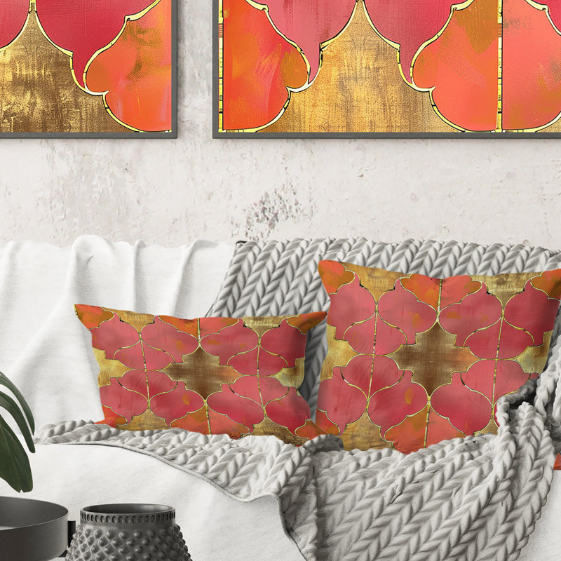 Quatrefoil Glam I - Glam Throw Pillow, 18"H x18"H