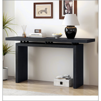 Uniquely Designed Ash Veneer Console Table, Modern Simple Style, Featuring Clever Tabletop Design, Suitable for Entryway, Hallway, Living Room, Foyer by Latitude Run