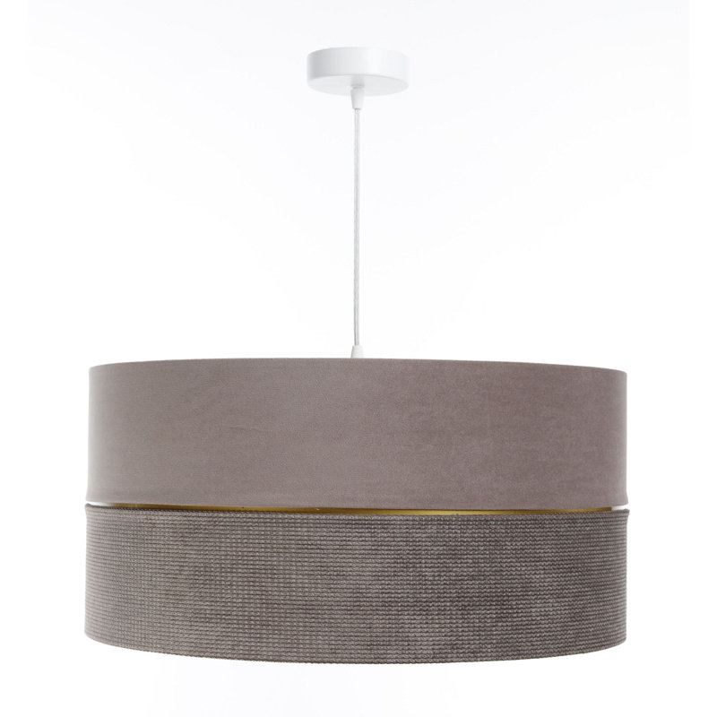 Roncy 1 - Light Drum Pendant, 112cm H x 60cm W x 60cm D, Gold/Beige