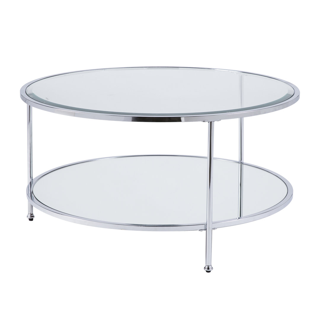 Linvel Coffee Table with Storage Mercer41 Table Base Color: Chrome