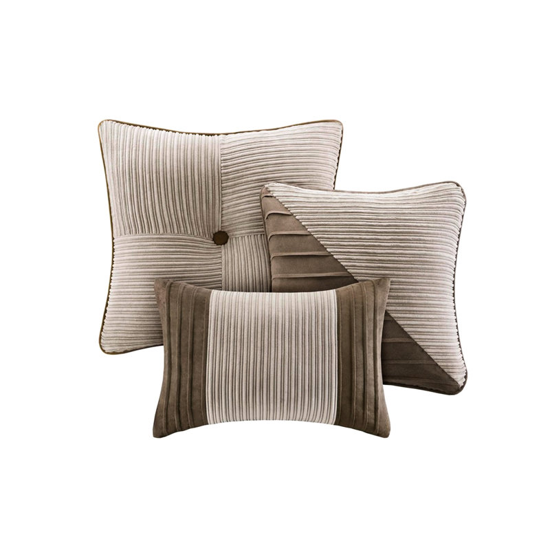Édredon très grand taupe en velours côtelé Corduroy
