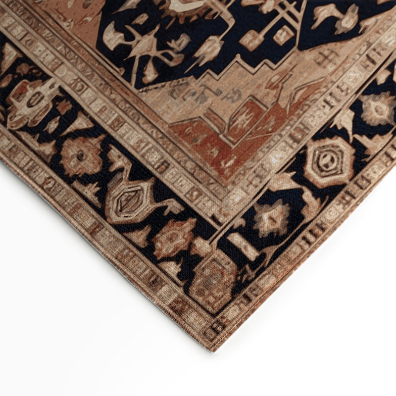Tapis d'intérieur et d'extérieur brun Persian, Rectangle 5 pi x 7 pi