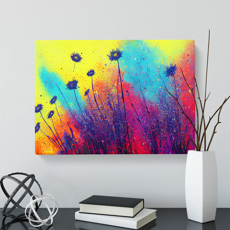 Magnificent Wildflowers Floral Abstract - Wrapped Canvas, 35cm H x 50cm W x 3cm D