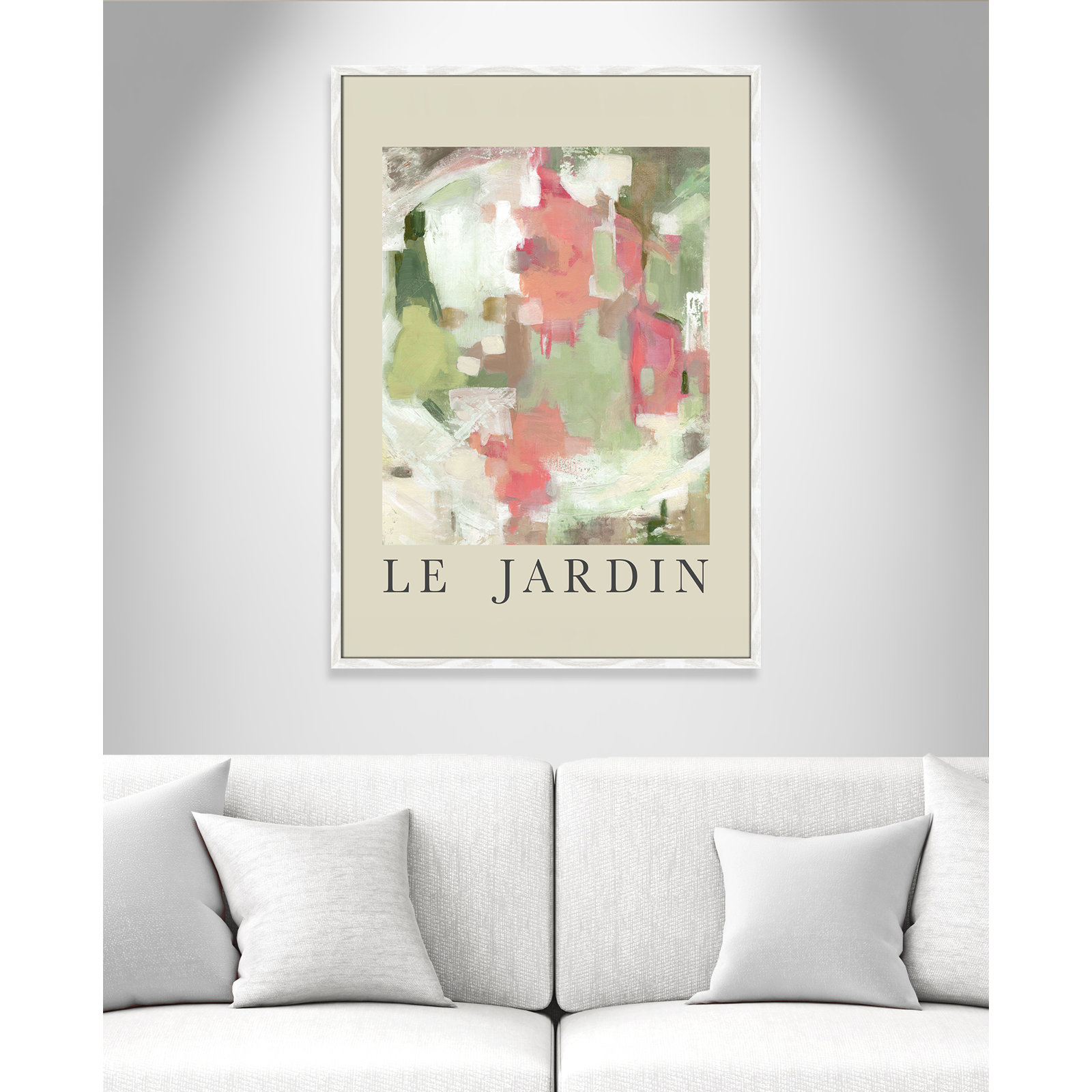 Riya "Le Jardin" Print by Carol Robinson, White Single Picture Frame, No, 41.5" H x 29.5" W x 0.75" D