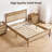 Boho Solid Wood Platform Bed Frame with Rattan Headboard and Footboard