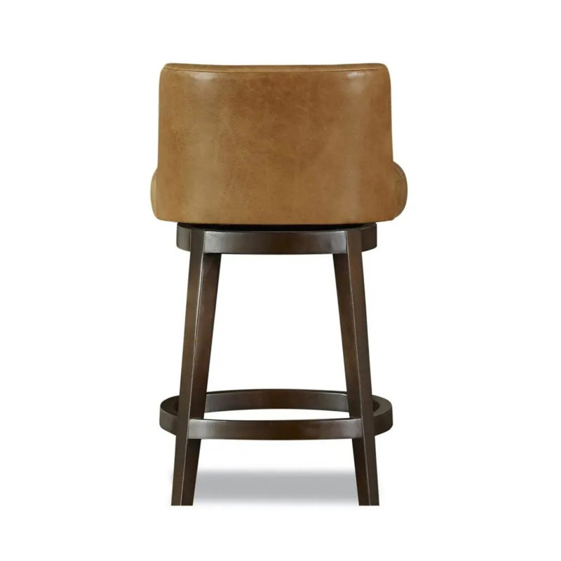Upholstered Stool with Solid Wood Frame, Smokey