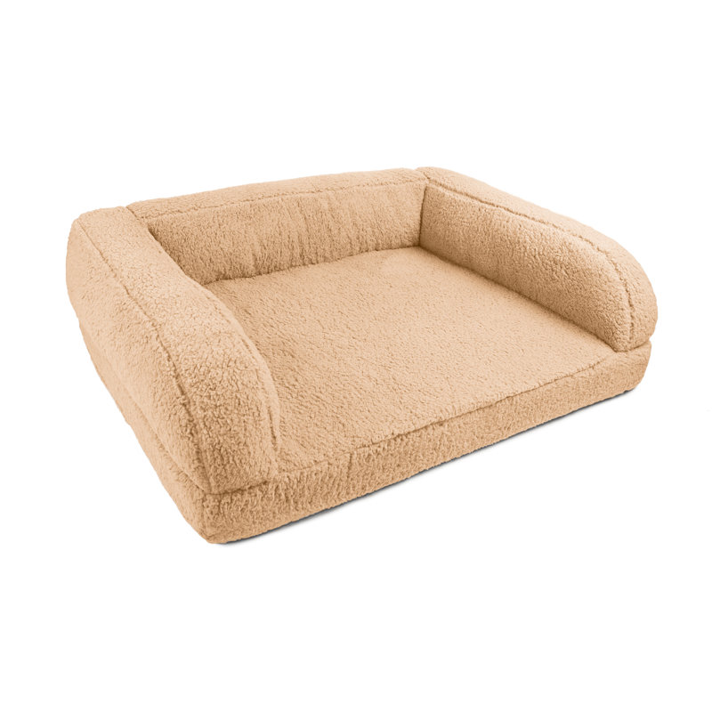 Lit pour chien Tucker Murphy Pet ™ Sherpa Couch, Grand (l 40 po x P 10 po x H 30 po), Carmel / or