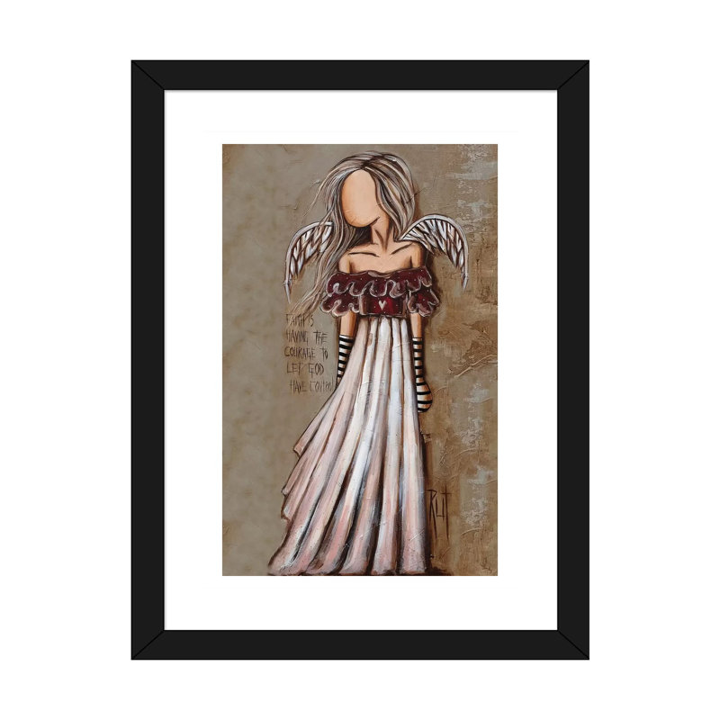Courage - impression d'art graphique, H 24 po x l 16 po x P 1 po, Papier encadré noir