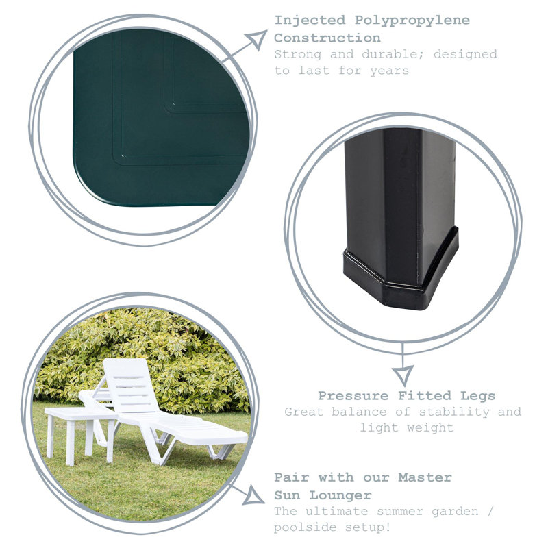 Plastic Side Table, White