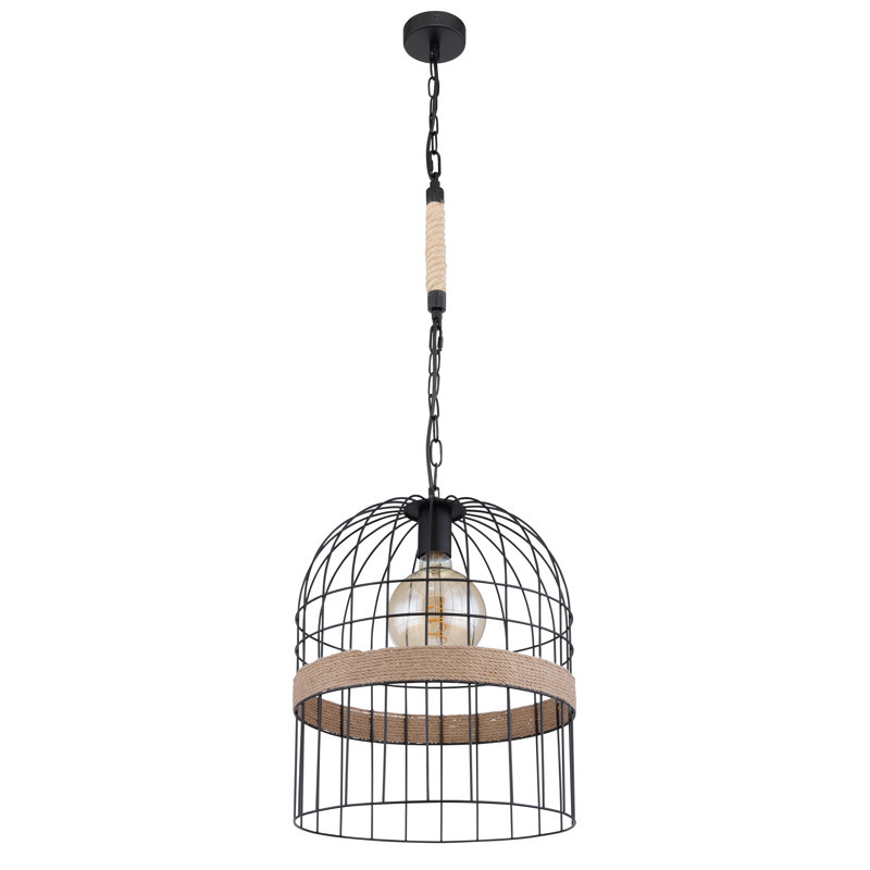Alethea 1 - Light Black Dome Pendant, 140cm H x 9cm W x 9cm D