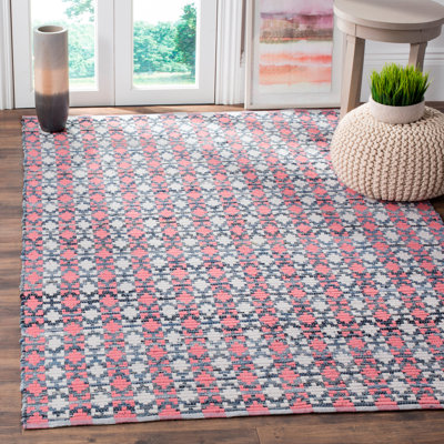 Tapis géométrique en coton tissé à la main Montauk