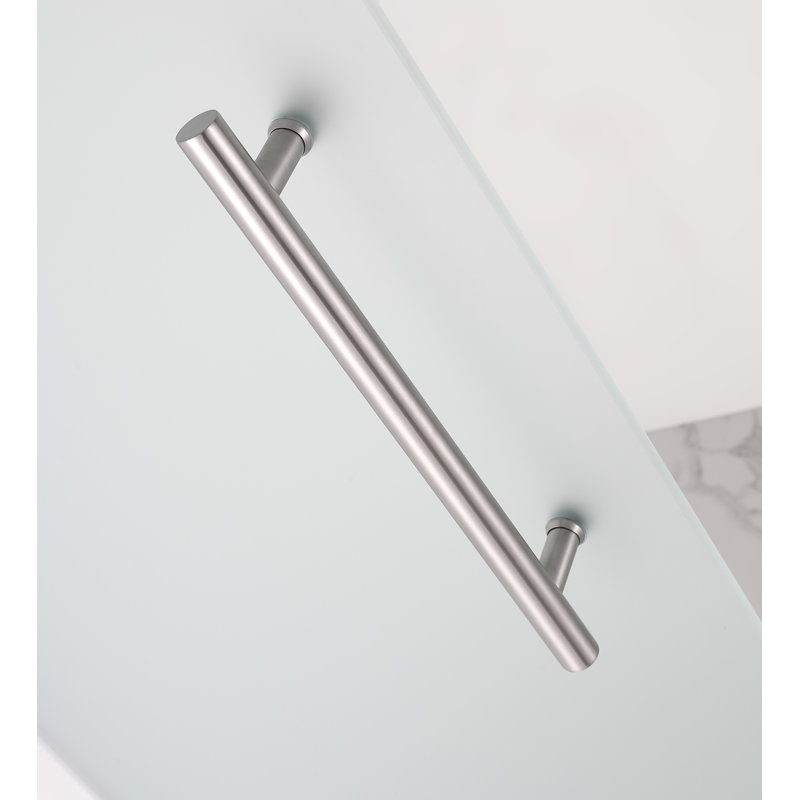 Coraline 60" Stainless Steel Frameless Frosted Sliding Shower Door