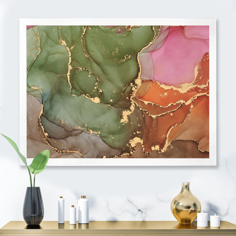 «Mauve et vert», reproduction d'art sur toile, H 16 po x l 32 po x P 1 po, Cadre photo blanc