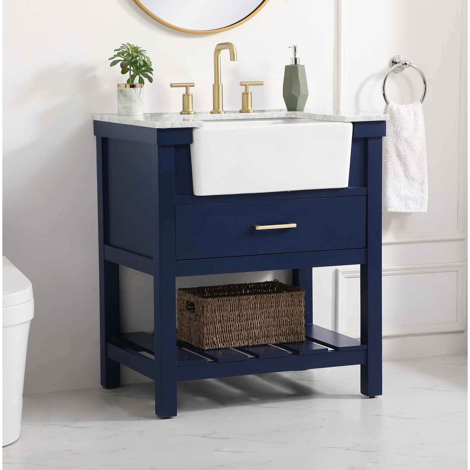 Pelaghia 30'' Single Bathroom Vanity, Blue