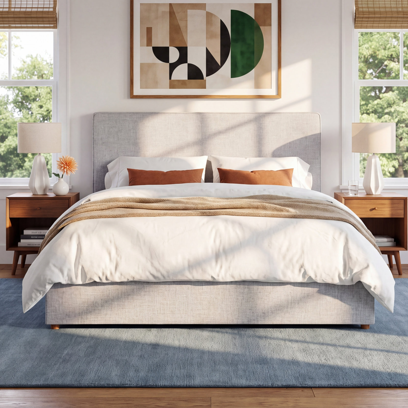 Barclay Linen Upholstered Storage Bed, Queen