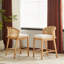Tabouret de comptoir d'intérieur en bois, structure de finition naturelle avec revêtement beige, ensemble de 2