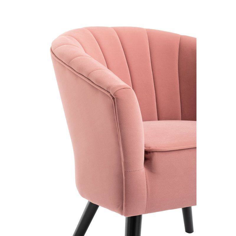 Thaddeus Velvet Barrel Chair, Pink