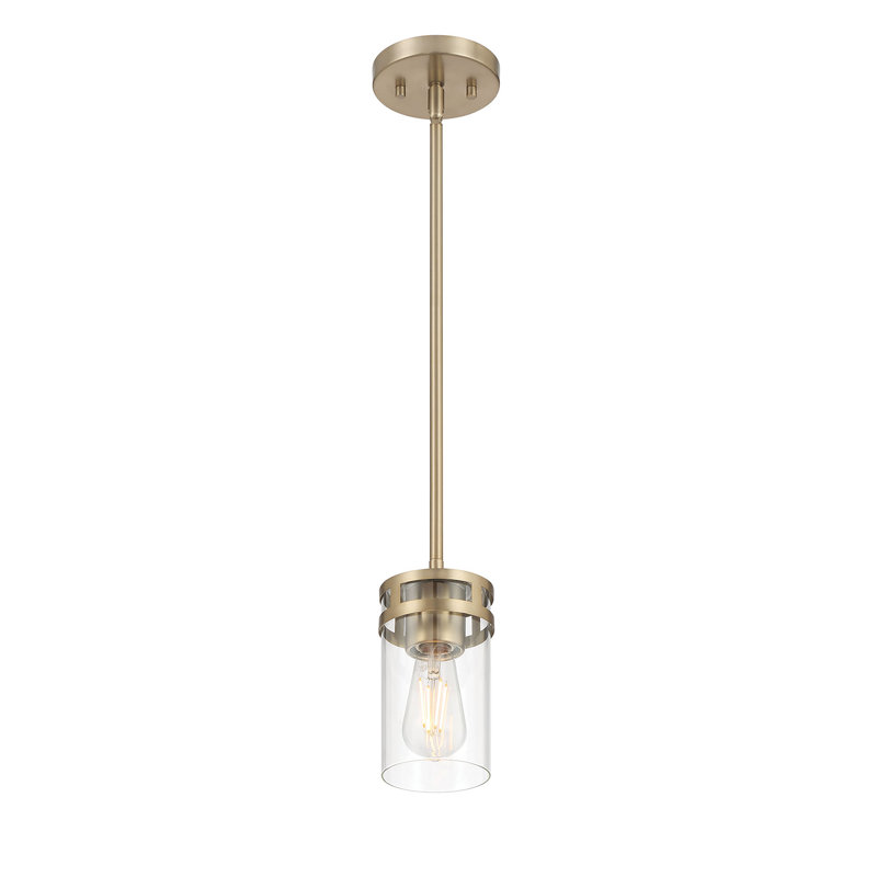 Mini-luminaire suspendu 1 lumière Lunden, Or moderne