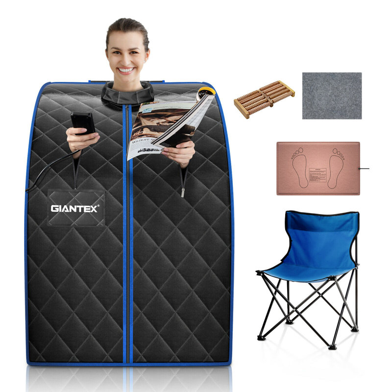 Costway Polymer Aluminum Mesh Sponge + PVC Supporting Board Water Resistant Sauna Tent