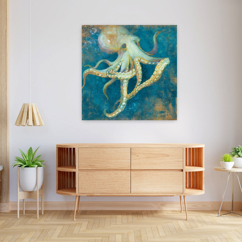 Océan, pieuvre contemporaine, H 36 po x l 36 po