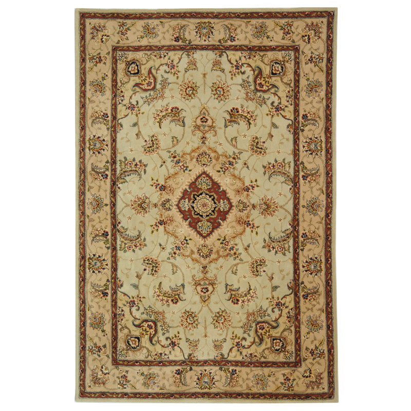 Persian Court Silk & Wool Pile Rug, 6' x 9'
