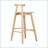 Indoor Rubberwood Barstool - Natural Finish, Cross-Bar Backrest