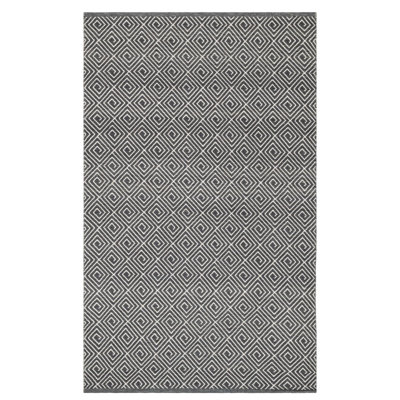 Geo Diamond Grey/Ivory Handwoven Wool Rug