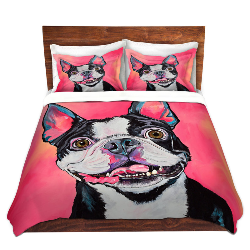 Ensembles de housse de couette très grand DiaNoche en microfibre par Patti Schermerhorn - All Smiles Boston Terrier