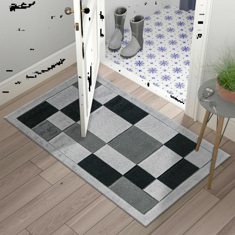Caythan Non-Slip Indoor Doormat, Grey/Blue