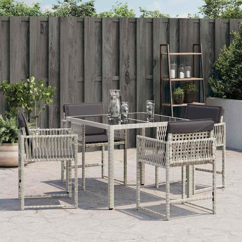 Outdoor Patio Dining Armchair with Cushion, Grey, Grey