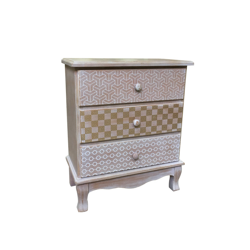 Commode d'appoint en bois 3 tiroirs