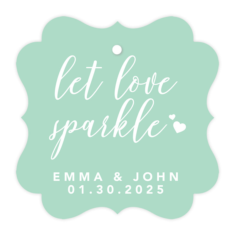 Cadre personnalisé sur mesure Let Love Sparkle, Vert menthe