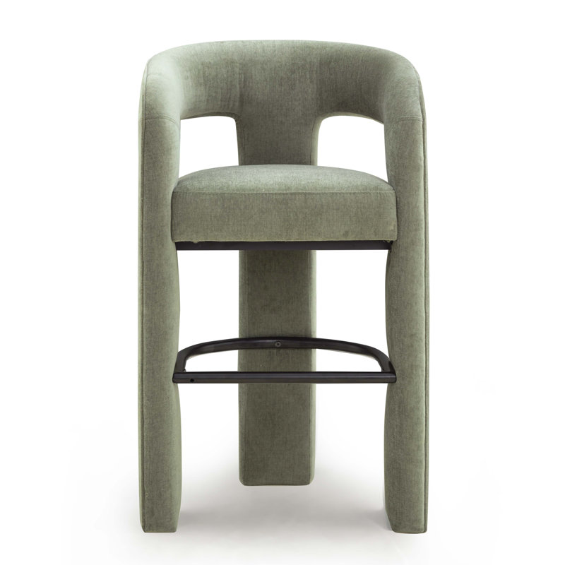Malone Green Performance Fabric Bar Stool, Bar Stool (29.7" Seat Height), Green