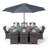 Karas 8 Seater Dining Set with Cushions and Parasol-39926018