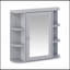 Armoire de rangement de salle de bain avec miroir, armoire à pharmacie avec tablette en bois réglable et portes, armoires de rangement montées avec 6 tablettes ouvertes, gris-777844001
