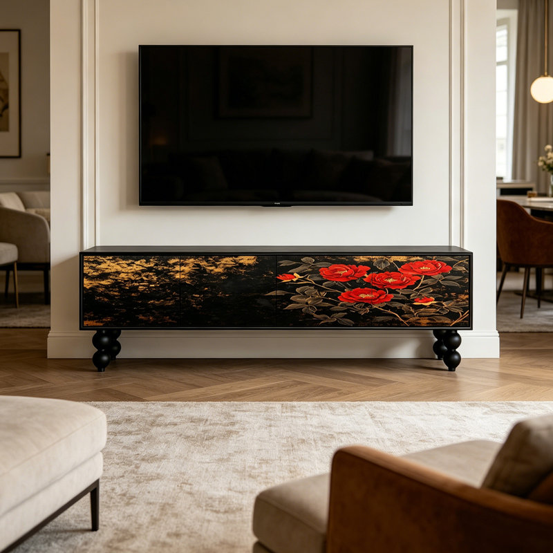 Meuble télé avec rangement Luxury, 23.62"H x 78.74"L x 15.74"W