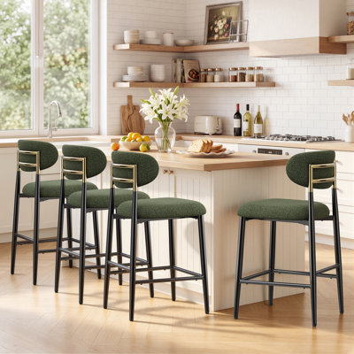 Yes Upholstered Bar Stool with Iron Frame